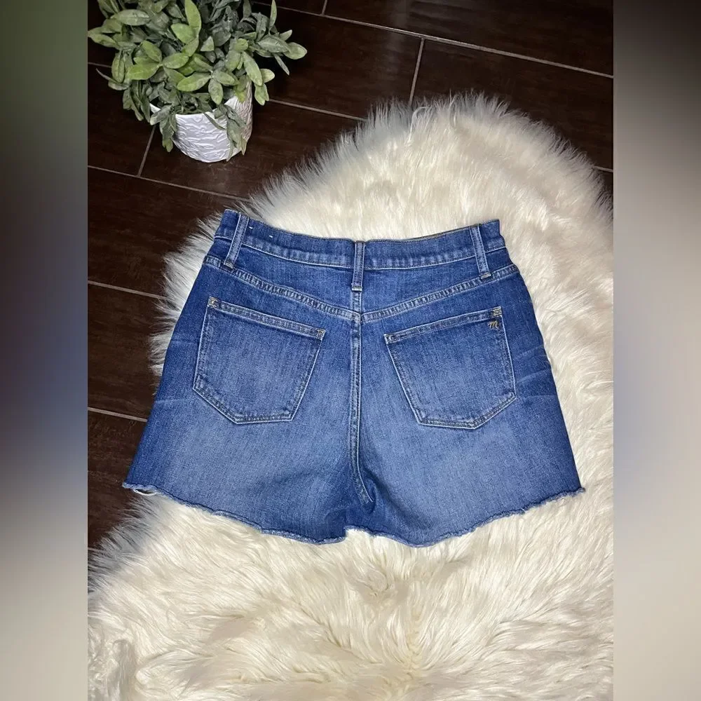 Madewell denim hi rise raw hem shorts sz 26